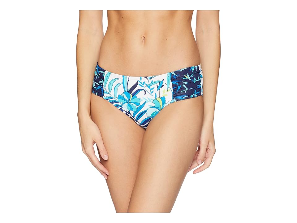 

Tommy Bahama Tropical High-Waist Shirred Hipster (White) Women's Swimwear