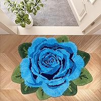 Vista 41 de USTIDE Alfombra esponjosa de rosa para piso, alfombra suave y peluda, alfombra hecha a mano, alfombras modernas, alfombras lavables para sala