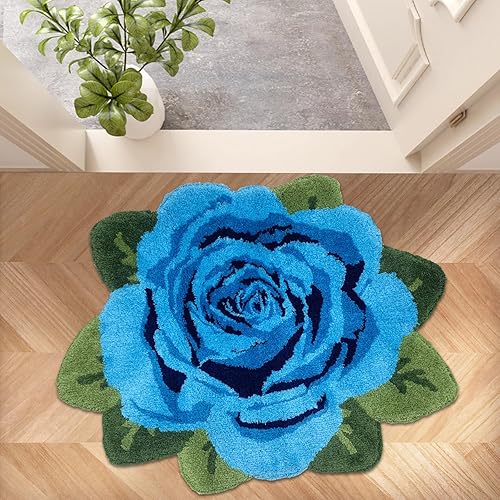 Miniatura 41 de USTIDE Alfombra esponjosa de rosa para piso, alfombra suave y peluda, alfombra hecha a mano, alfombras modernas, alfombras lavables para sala