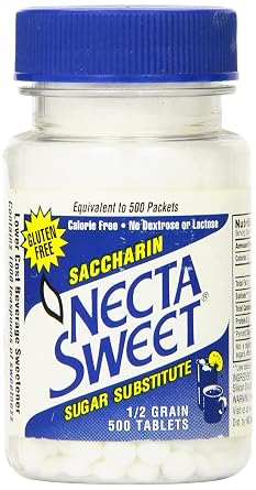 Necta Sweet Sugar Substitute Tablets, 1/2 Grain, 500 Count Bottle