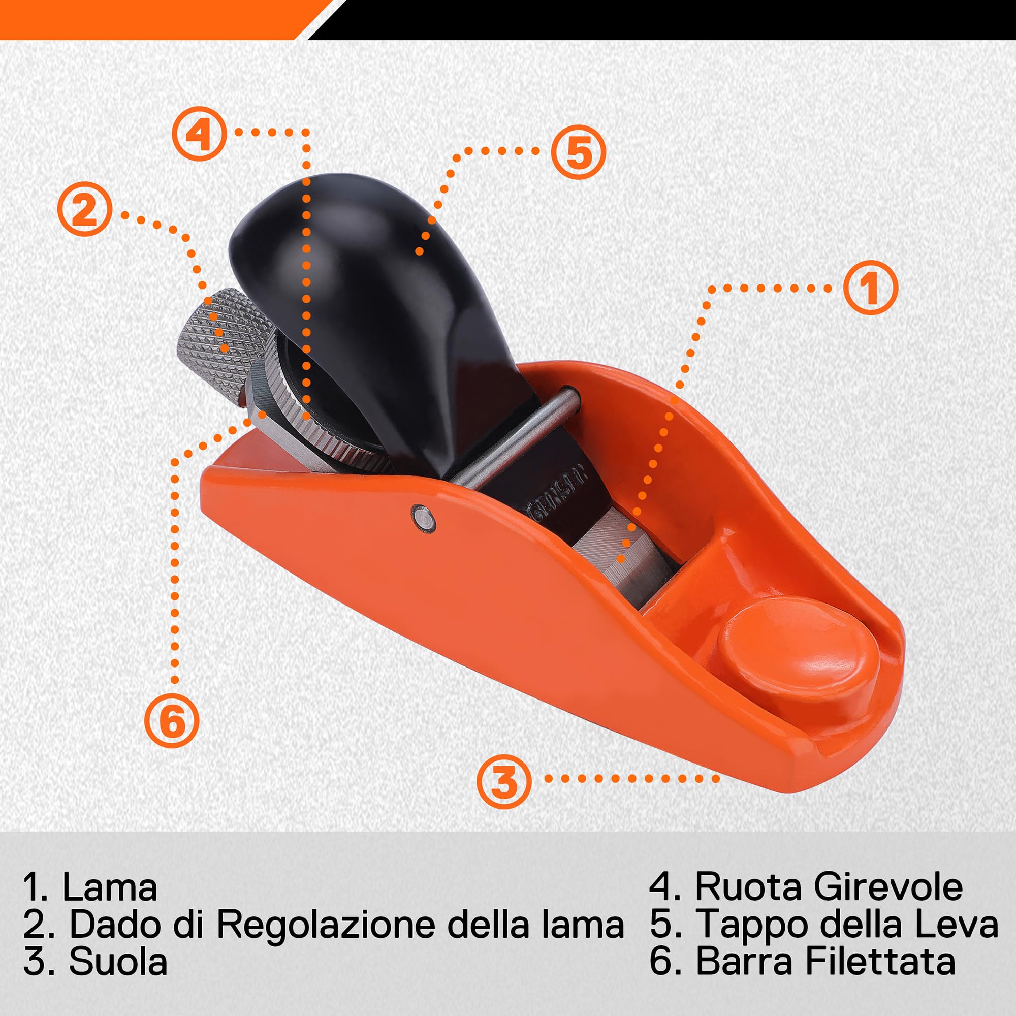 JORGENSEN Mini pialla per legno da 3-1/2", mini pialla manuale per la lavorazione del legno, pialla a blocco, piccola pialla manuale per rifilatura, piallatura del legno, artigianato, piccola pialla