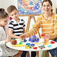 Vista 2 de Stocking Stuffers for Kids - 24 Colors DIY Playdough Bulk Pack Classroom - Christmas Stocking Stuffers with 16 Sculpting Tools - Christmas Crafts