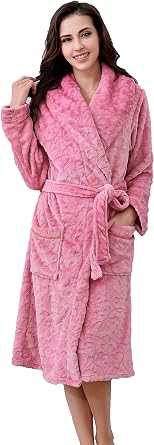 Richie House Womens Plush Soft Warm Bathrobe Robe Size S-XL