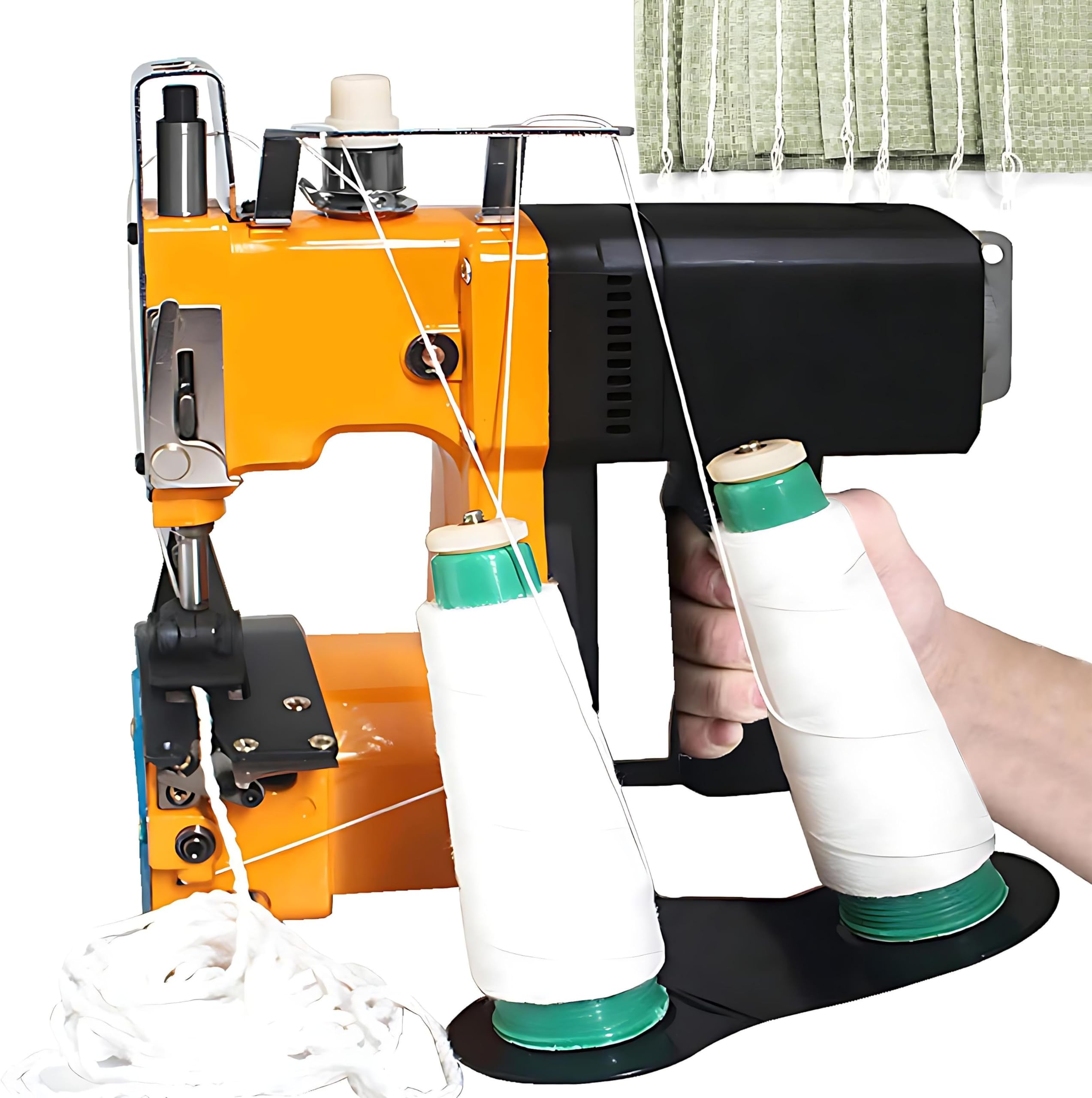 AYCDL Cordless Electric Bag Closer Sewing Machine - Handheld Stitcher for Sack, Woven, Paper & Plastic Bags, Aluminum Shell, Includes 2 Sewing Threads, Manual/Automatic Dual Mo