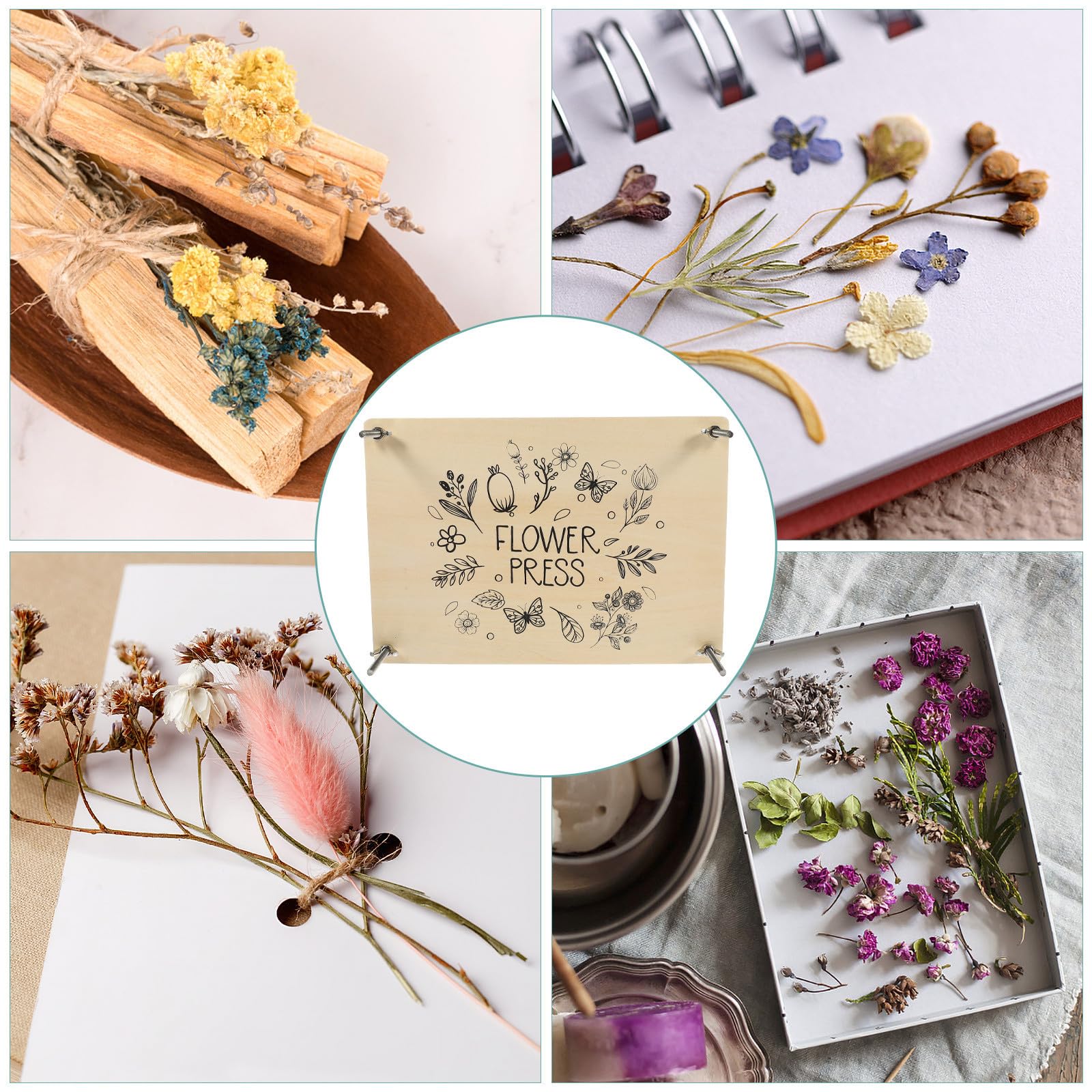 YARNOW Kit Pressa per Fiori in Legno per Foglie e Frutta Secca