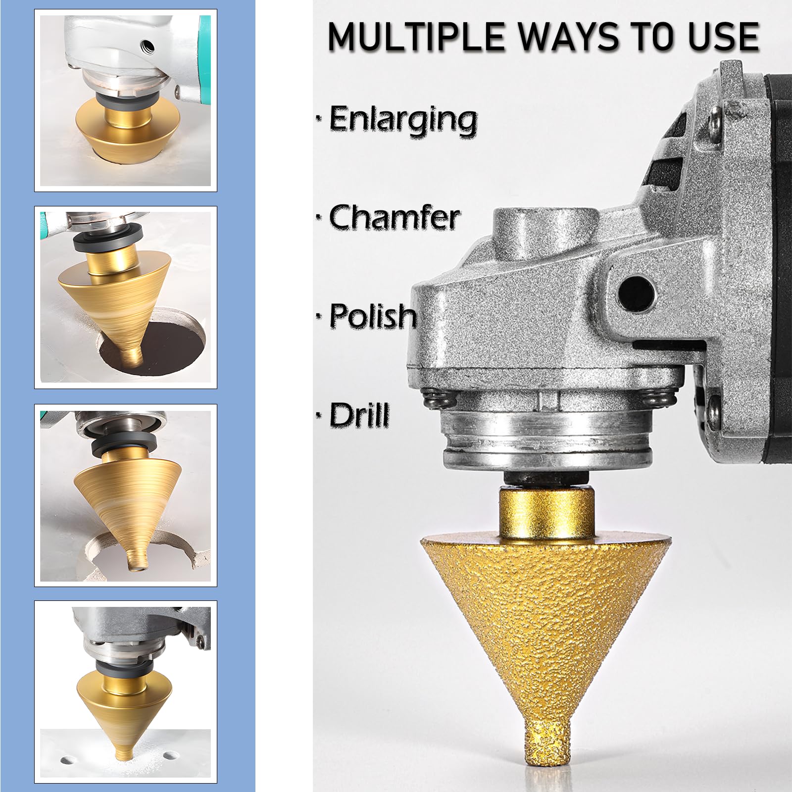 Diamant Fasenfräser M10 - Kegel Schleifrad Für Fliesen & Porzellan