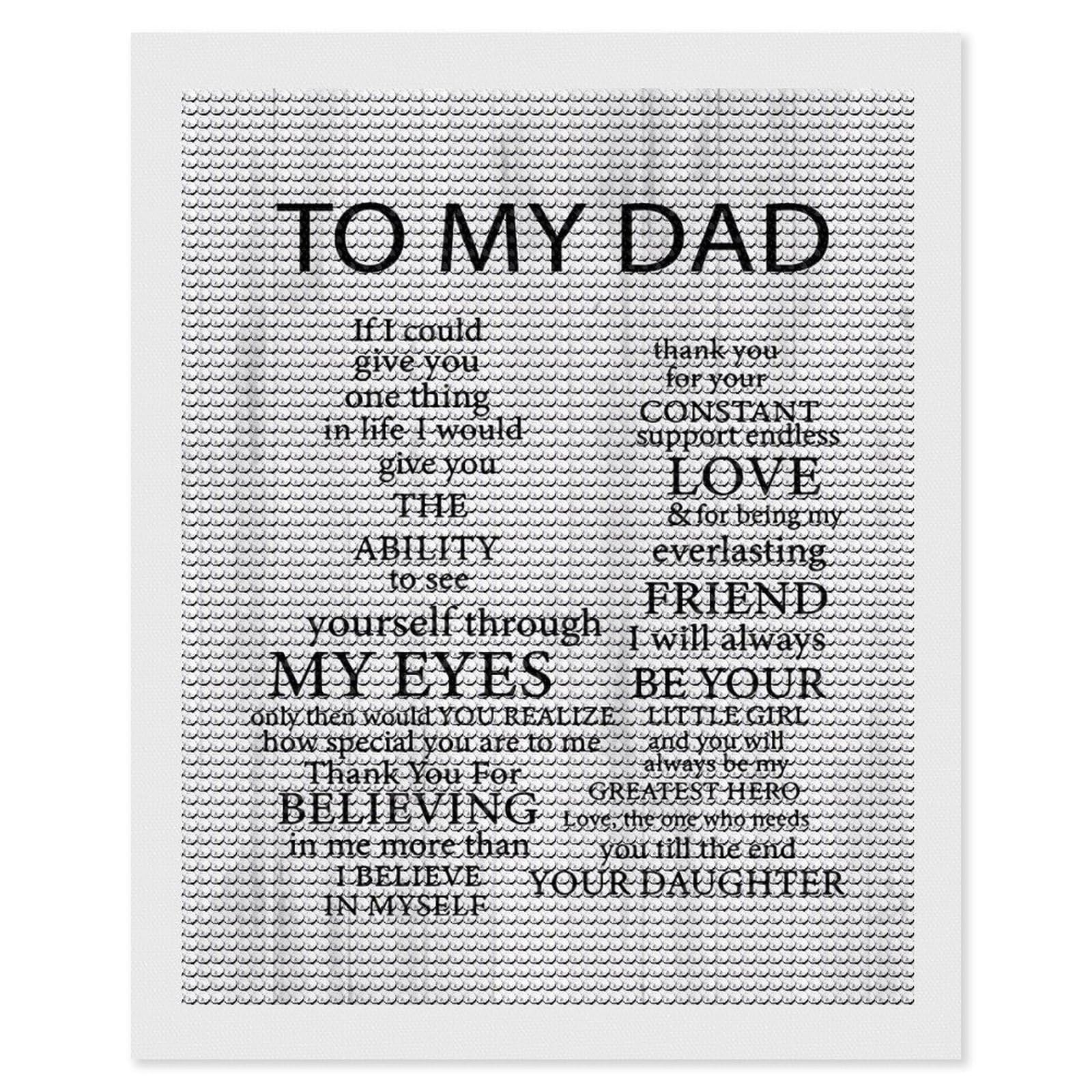 Junmoney to My Dad Quotes Full Drill Diamond Painting Kit 16"x20", for Teens, Calming Craft to Unwind, Home Wall Decor, Christmas Gift