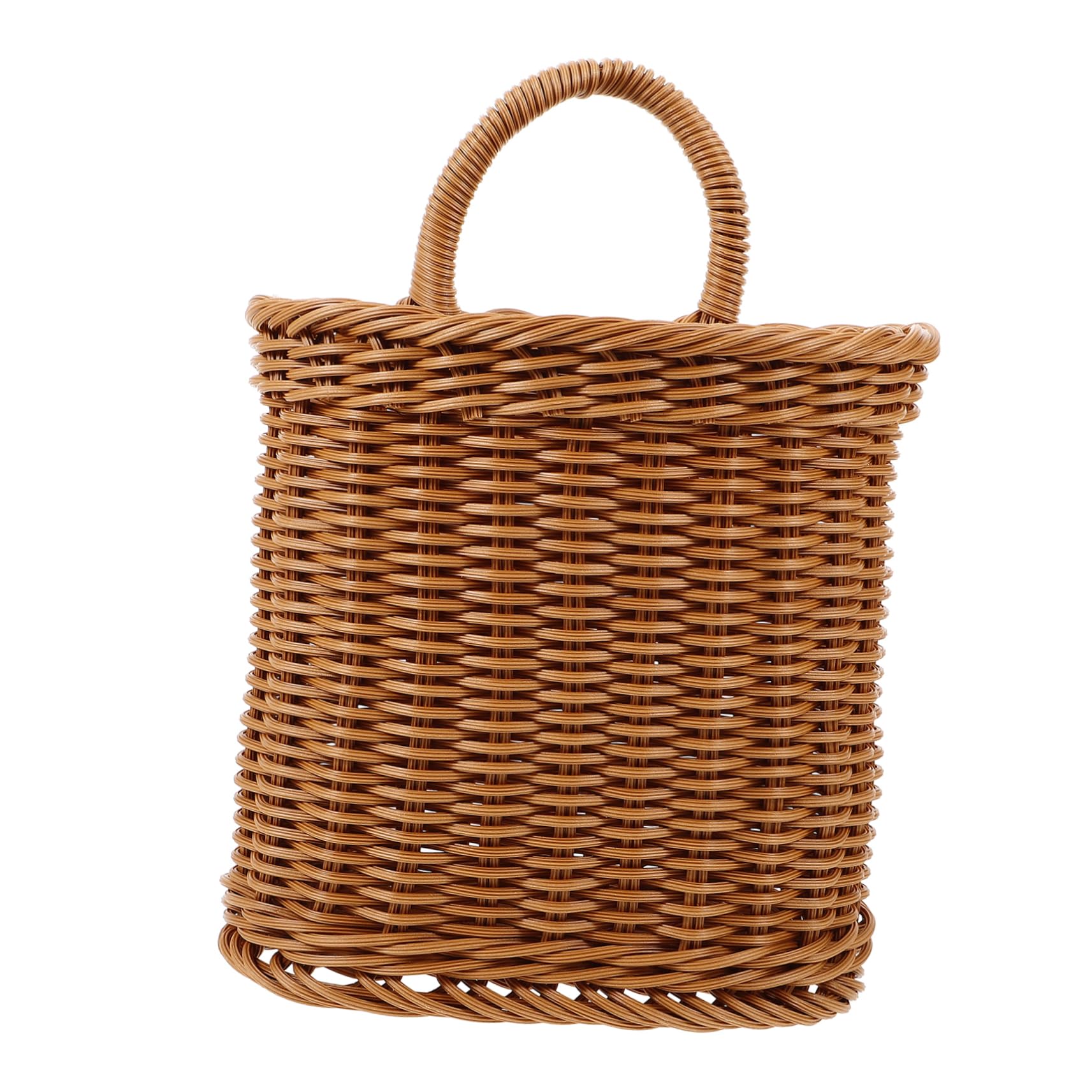 Hemobllo Imitation Rattan Hanging Woven Storage Basket Decorative Wall Organizer for Kitchen and Living Room Multi Purpose Wall Mounted Basket Fresh Colors for Home
