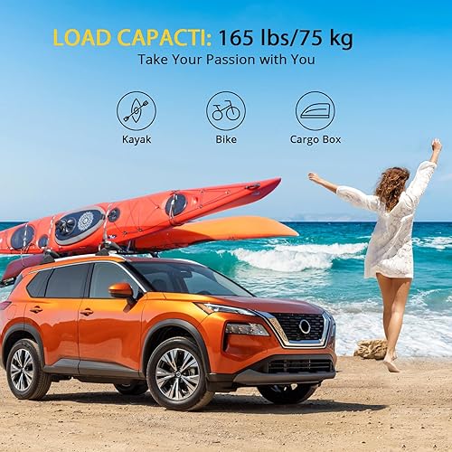 Miniatura 5 de MERXENG Barra transversal para techo para Nissan Rogue 2021-2023, bastidores de riel de techo de acero aleado para portaequipajes de techo, cesta,