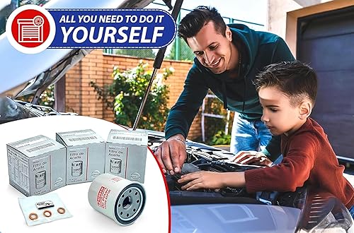 Miniatura 6 de Juego de 3 filtros de aceite de motor originales OEM 15208-65F0E + 4STEED MOTORS 11026-JA00A 11026-01m02 Junta de tapón de drenaje compatible con