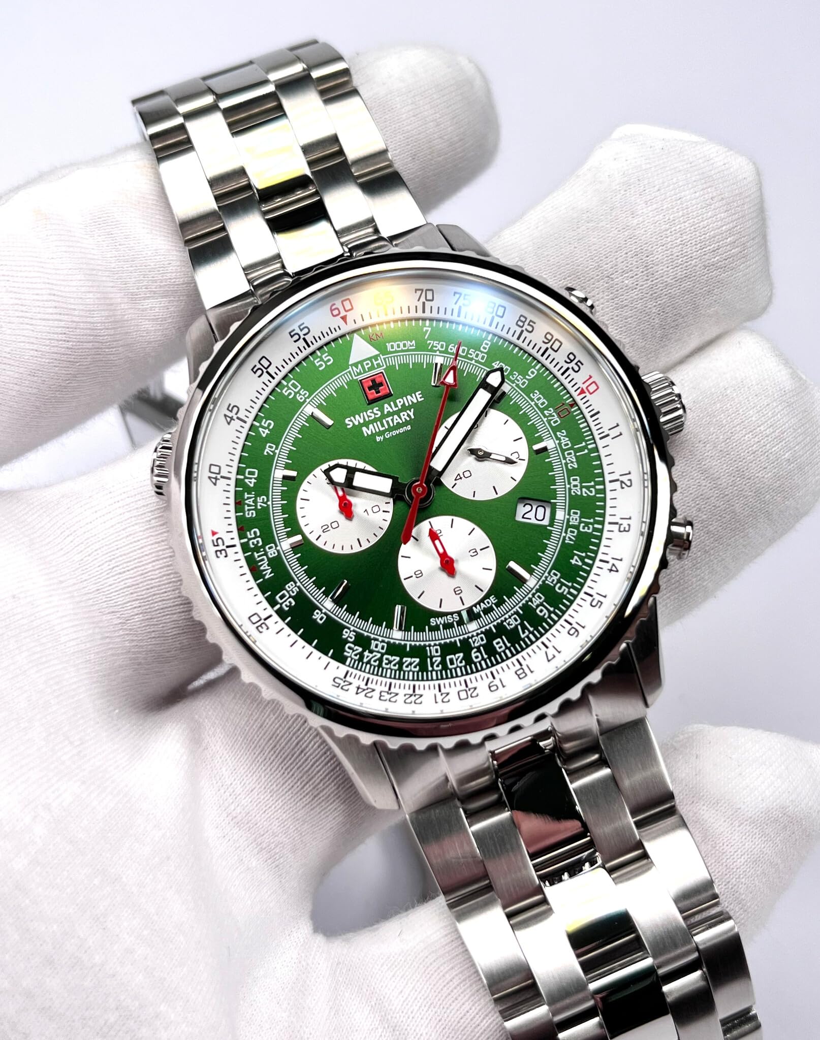 Swiss Alpine Military Montre analogique à Quartz 7078.9 en Acier Inoxydable pour Homme