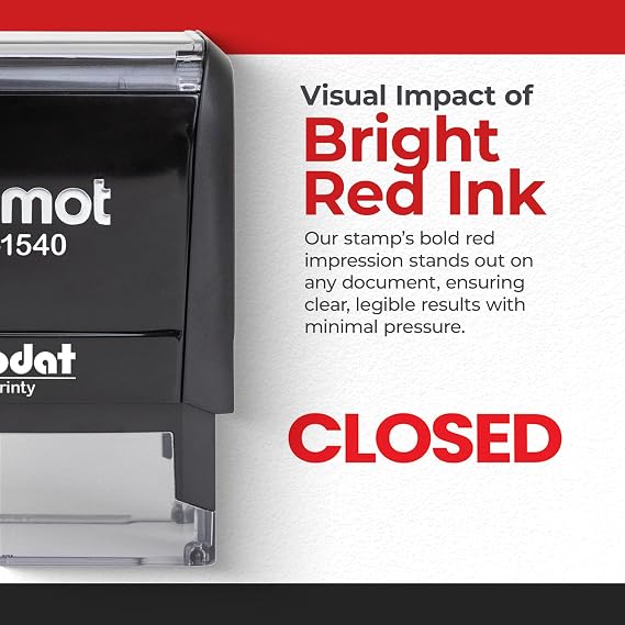 Promot Self-Inking Closed Stamp- Office Rubber Stamp with Clear Impression