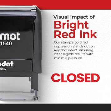 Promot Self-Inking Closed Stamp- Office Rubber Stamp with Clear Impression