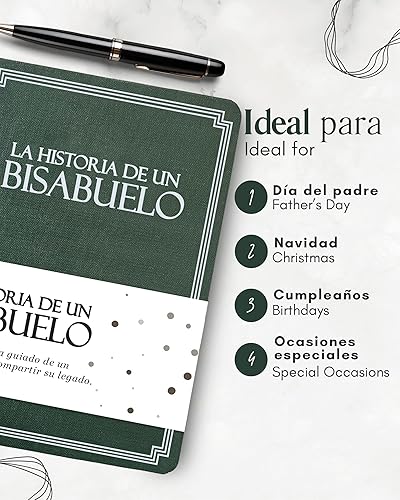 Miniatura 5 de Bisabuelo, comparte tu historia conmigo (Tapa dura) 250+ Preguntas, Regalos para bisabuelo, Feliz Día del Padre, Mejor regalo de sus bisnietos,