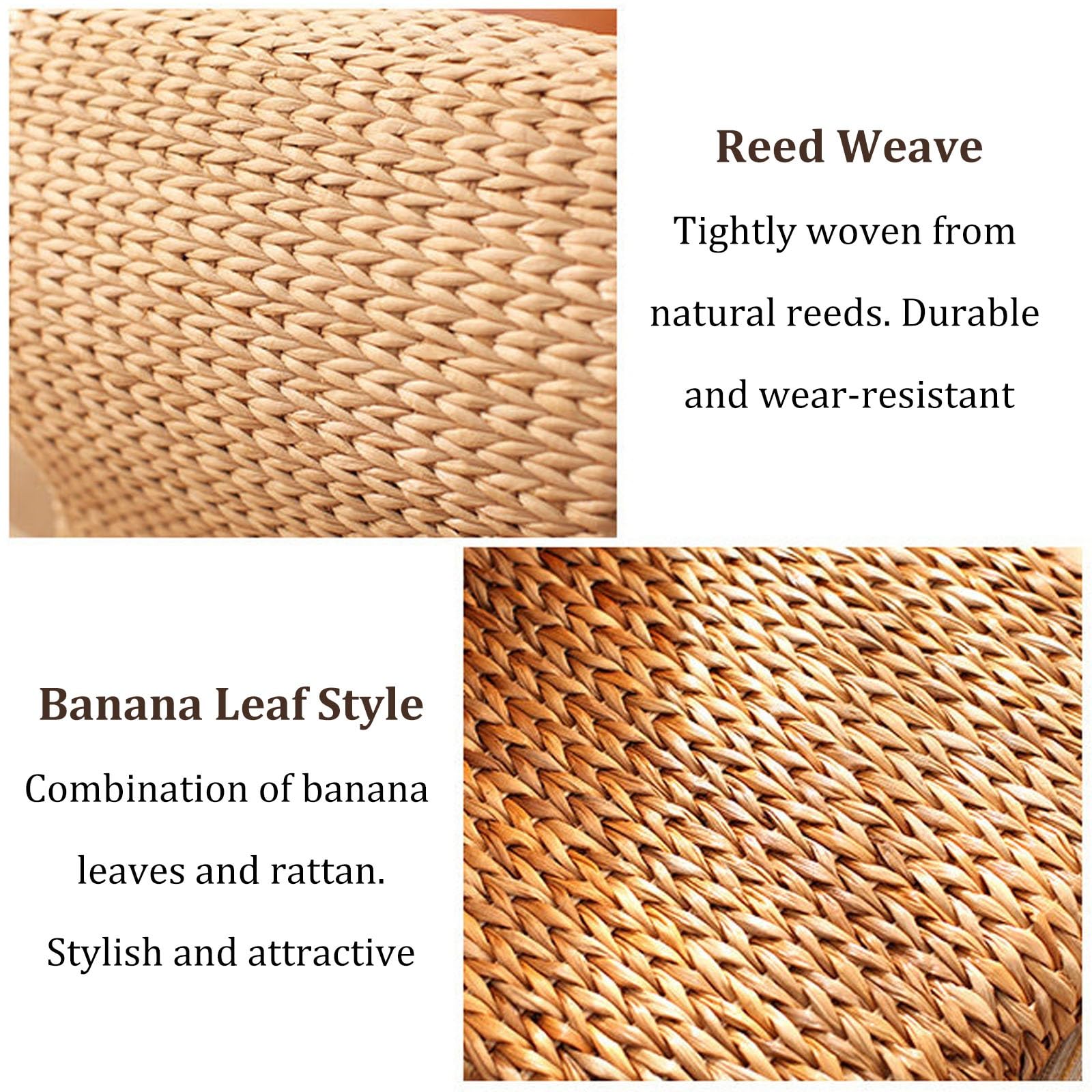 Sedia Senza Gambe da Pavimento Giapponese, Sedia Tradizionale Tatami con Supporto for La Schiena, Cuscino for Finestra a Bovindo for Divano Pigro in Vimini(Banana Leaves)