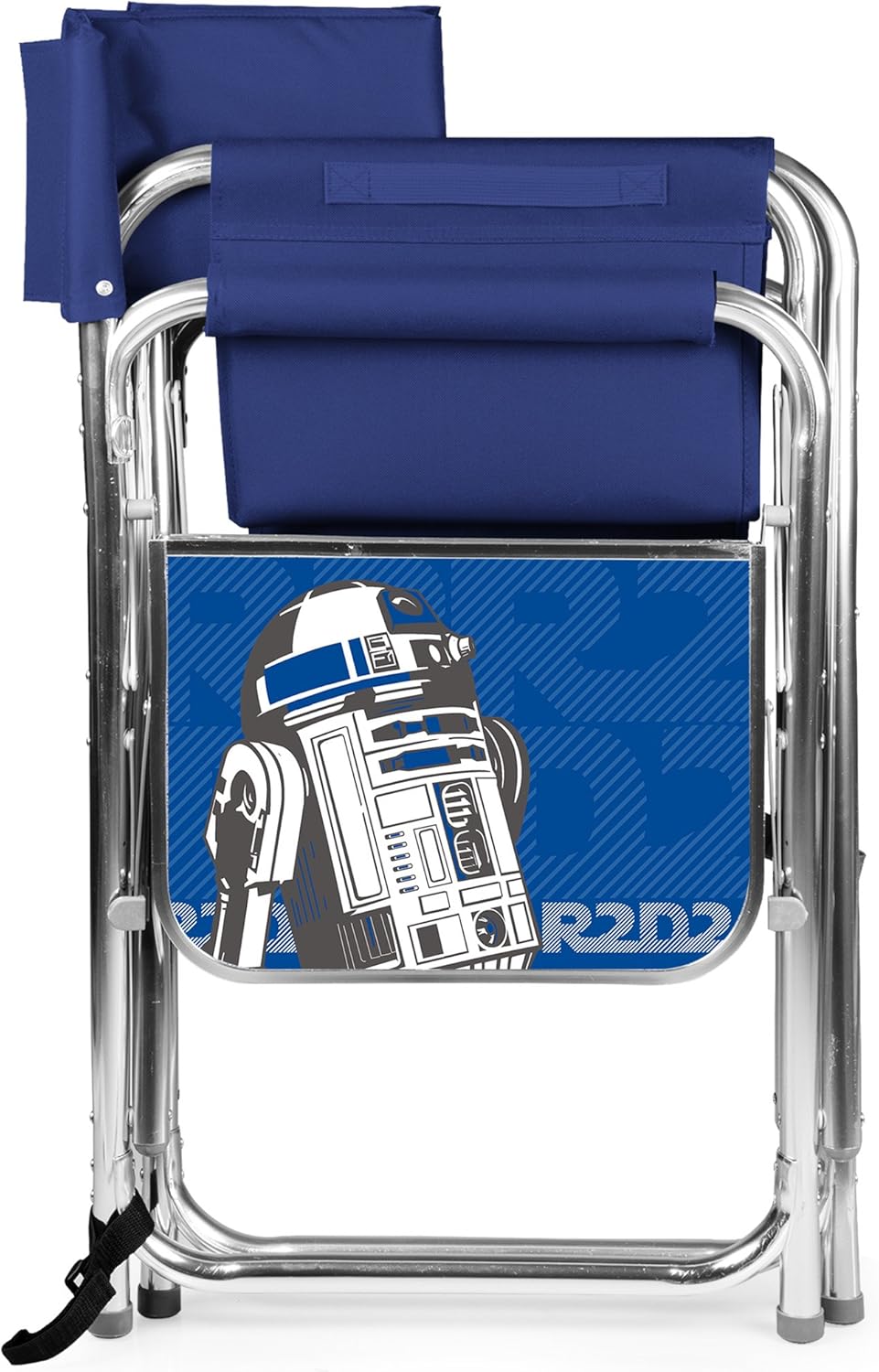 PICNIC TIME Star Wars R2-D2 Sports Chair with Side Table, Folding Beach and Camp Chair, Portable Outdoor Chair with Carry Strap and Storage Pockets, (Navy Blue)
