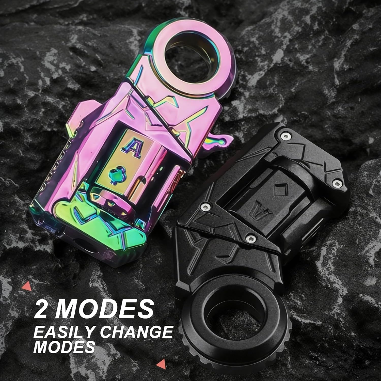 Gun Fidget Toys for Adults, Metal Fidget Toy Guns with Shell+Bullet+Target+Sight, Alloy Fun Toys Cool Hand Spinner to Relieve Stress, Anxiety, Office Desk Toys (Black)