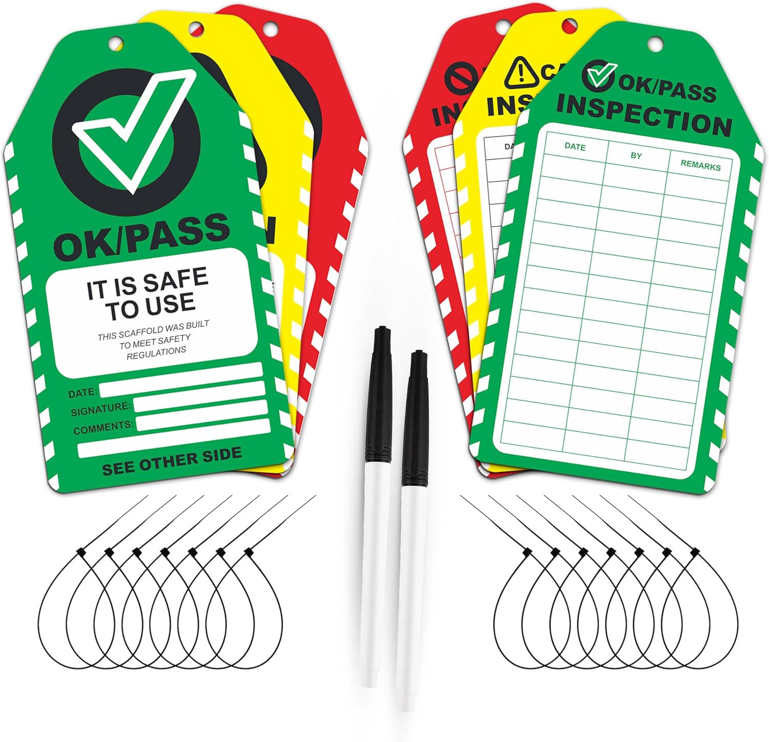 Scaffold Inspection Tags 50 Pack, Performance Never Tear Scaffolding ...