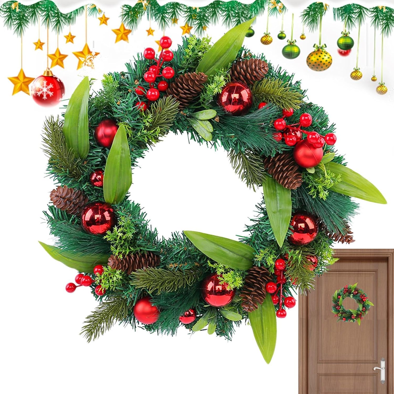YLSZHYR Welkom Lentebloemenkrans, Kunstmatige Buitenkrans voor de Voordeur, Hangende Gecodeerde Bloem Lente Zomer Decor, Kunstmatige Tafelbloemenkrans, Kunstplanten voor Bruiloftsfeest Home(roze