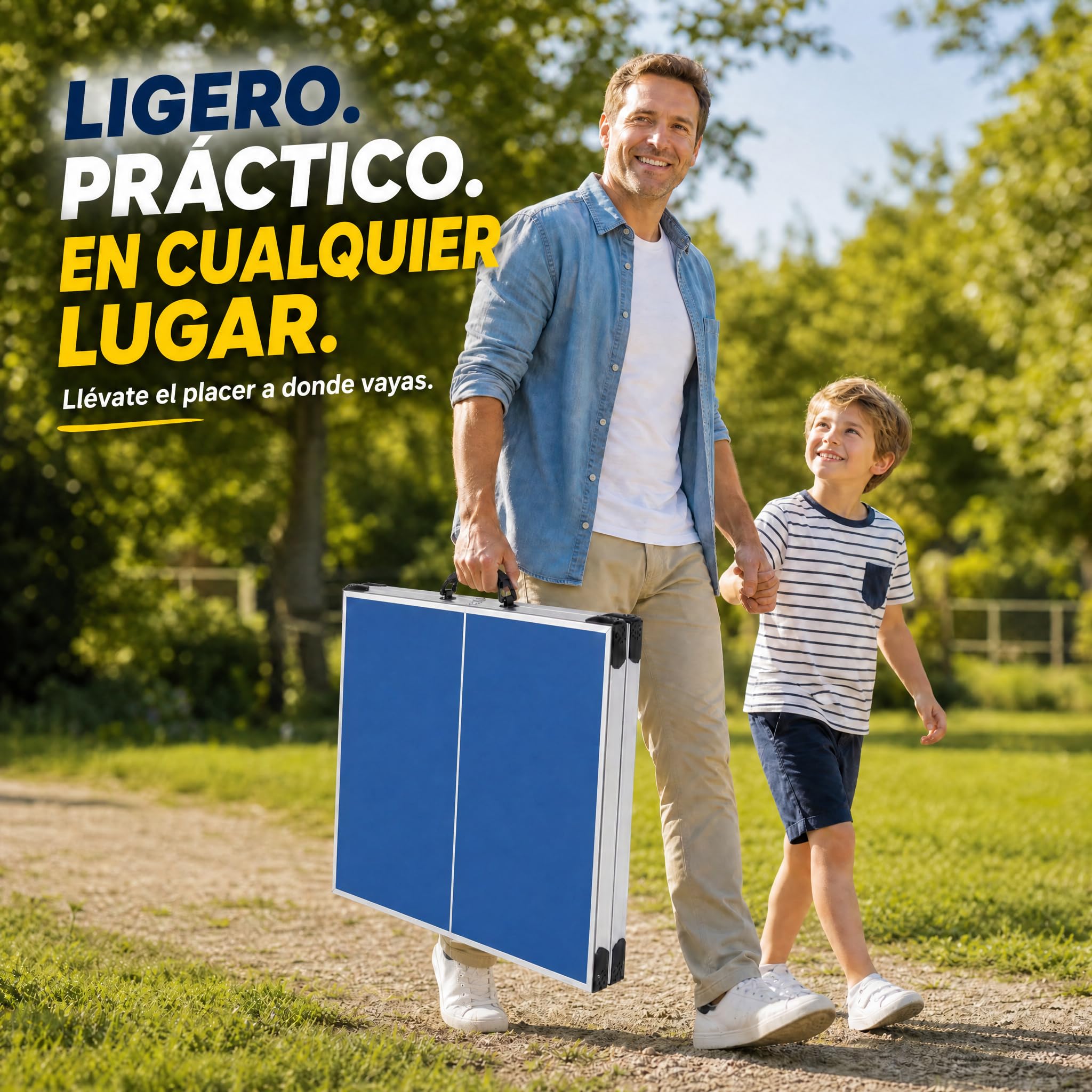 hotsizz Mesa de Ping Pong Diseño Plegable, fácil de Transportar, 169×81×69 cm,Mesa Ping Pong Apta para Uso en Interiores y Exteriores
