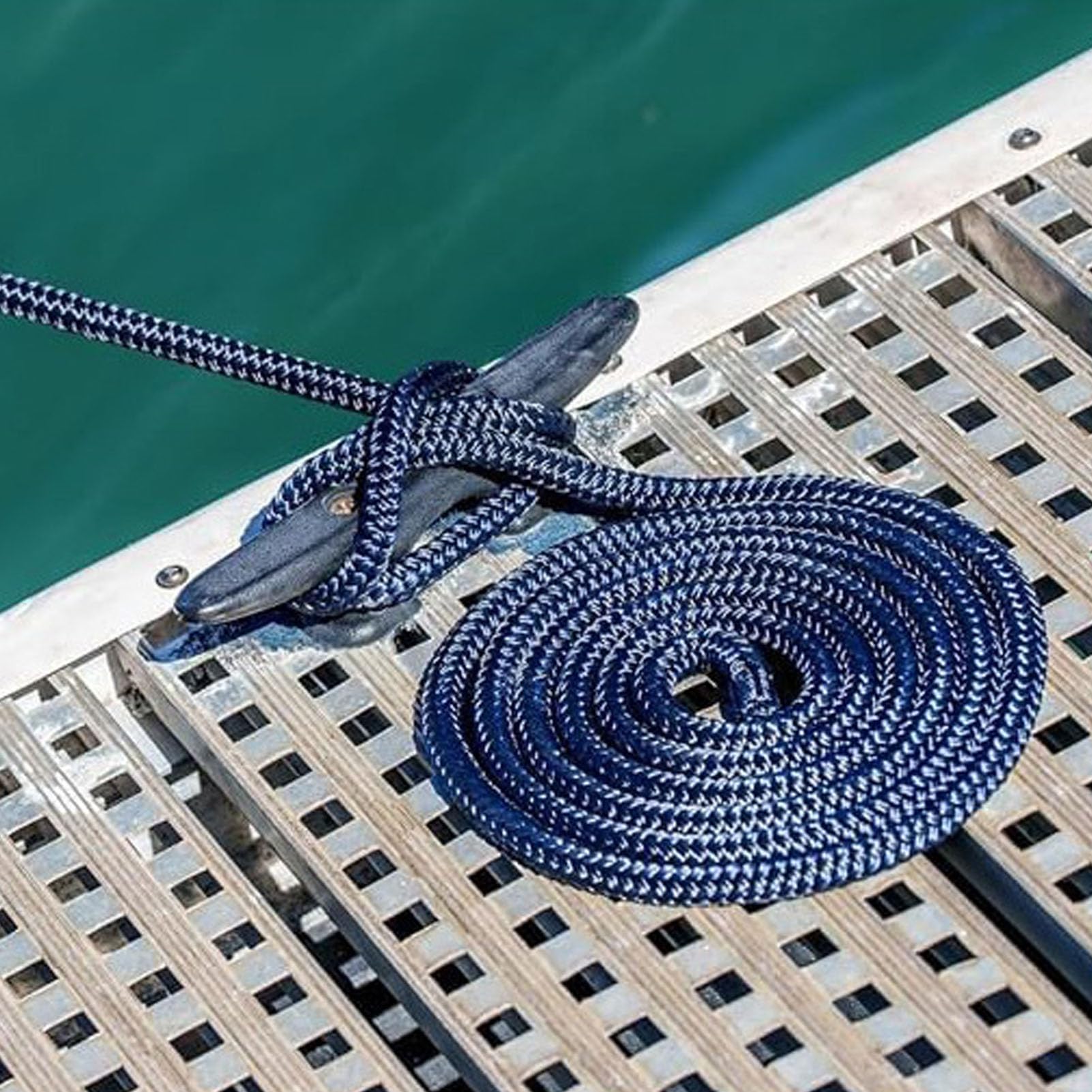 15 Fuß Lange Doppelte Bootsanlegeleine aus Nylon, Hochfestes Festmacherseil mit Minimaler Dehnung, Anlegeleine mit 12 Zoll Handgenähten Ösen, Ideal für Yacht-Ponton-Schnellbootangeln Bis
