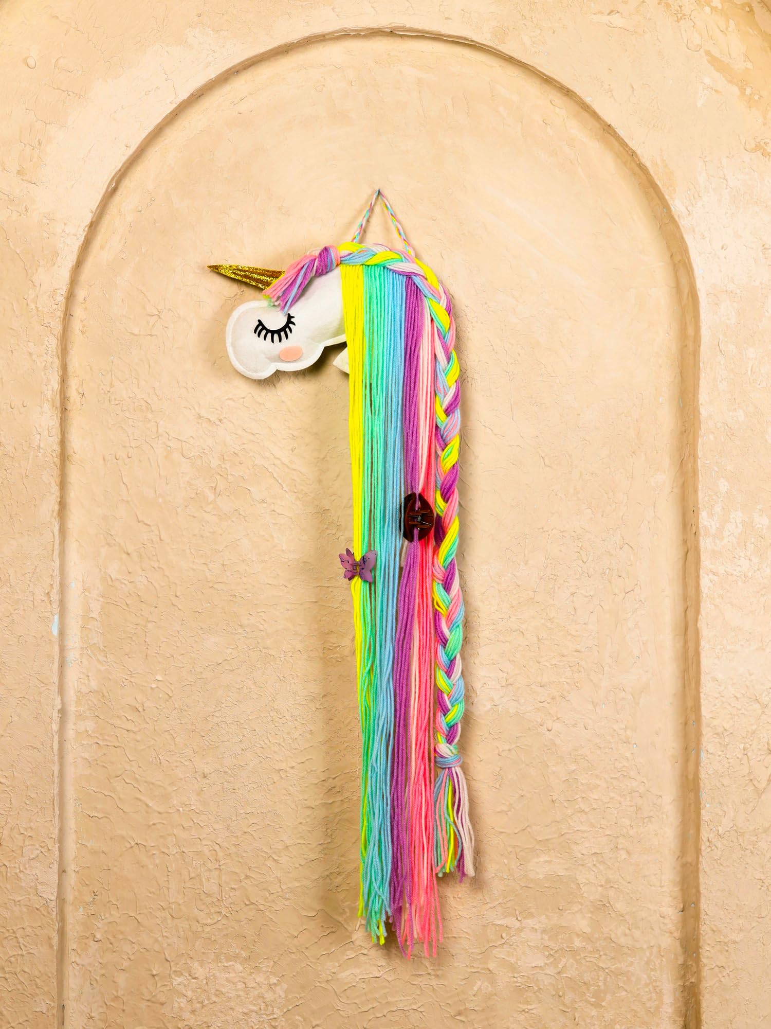 Melbees by Yellow Chimes Hair Clips Holder for Women Unicorn Hair Clips Holder Rainbow Yarn Tassels Hair Bows Storage Hair Accessories Organizer Theme Decorations for Kids Girls Hair Accessories. 2