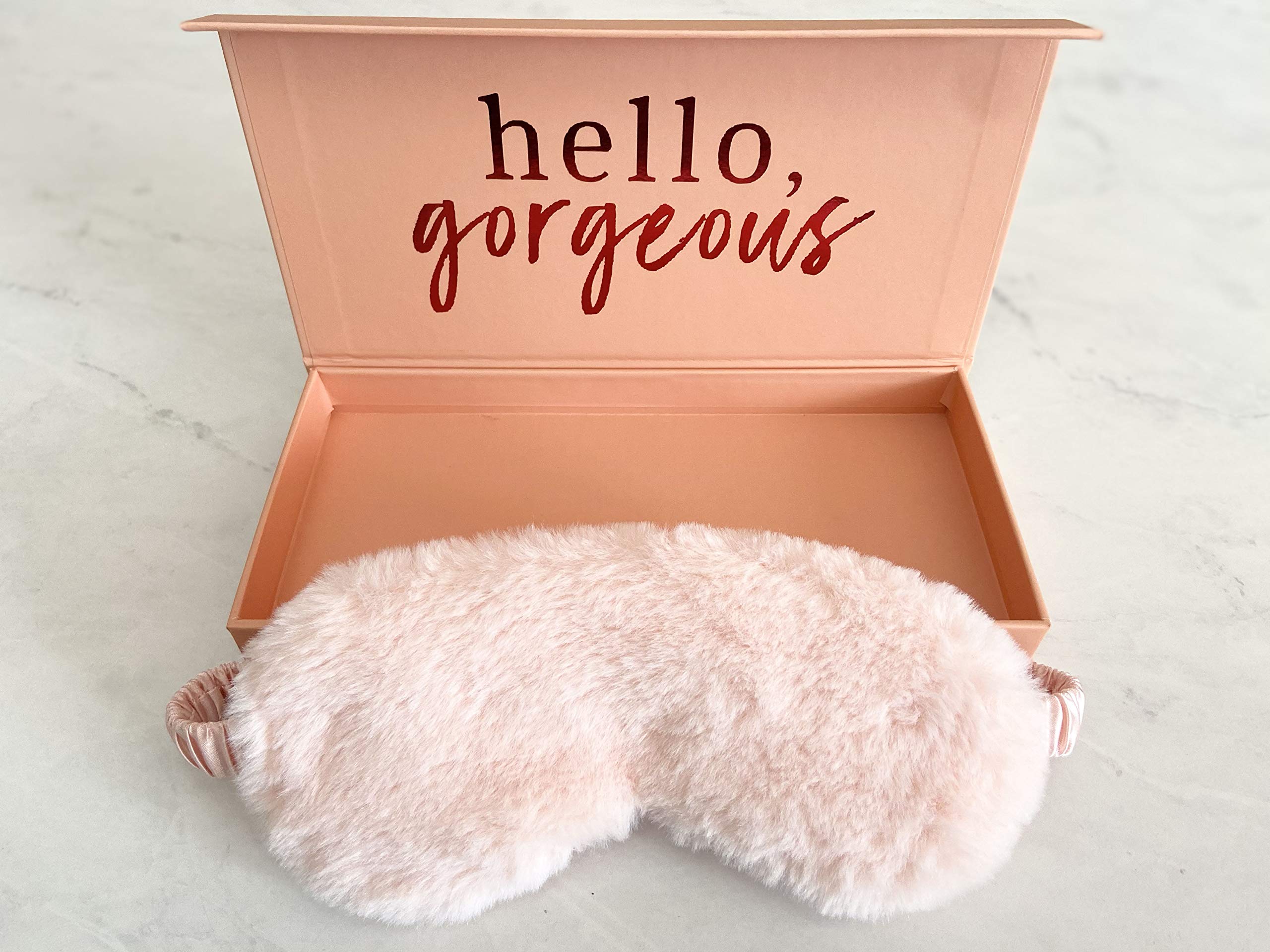 Know Your Worth 100% Mulberry Silk Sleep Eye Mask + Luxury Gift Box - Soft Faux Fur on One Side, Silk on Other - 100% Blackout - Best Gift for Her