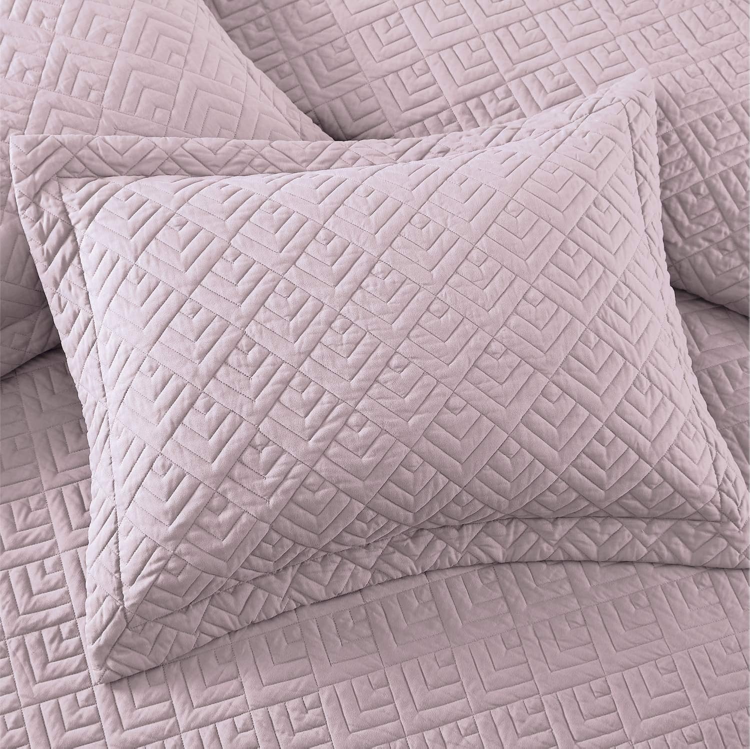 EXQ Home Quilt Set Full/Queen Size Pink 3 Piece,Lightweight Soft Coverlet Modern Style Squares Pattern Bedspread Set(1 Quilt,2 Pillow Shams) : Home & Kitchen