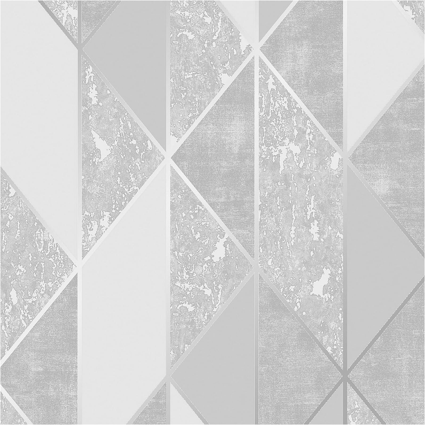 Superfresco Silver Milan Geometric Wallpaper | Paste the Paper Application | Silver Geometric | Eco-Friendly