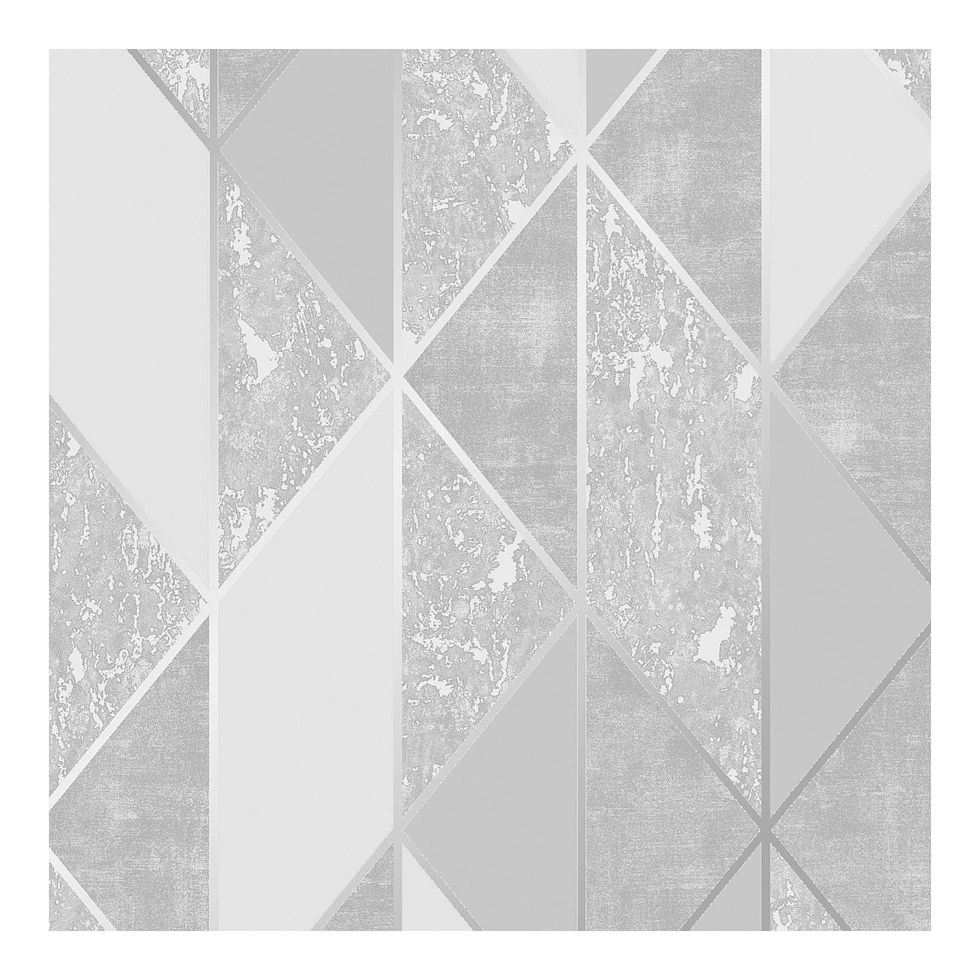 Superfresco Silver Milan Geometric Wallpaper | Paste the Paper Application | Silver Geometric | Eco-Friendly