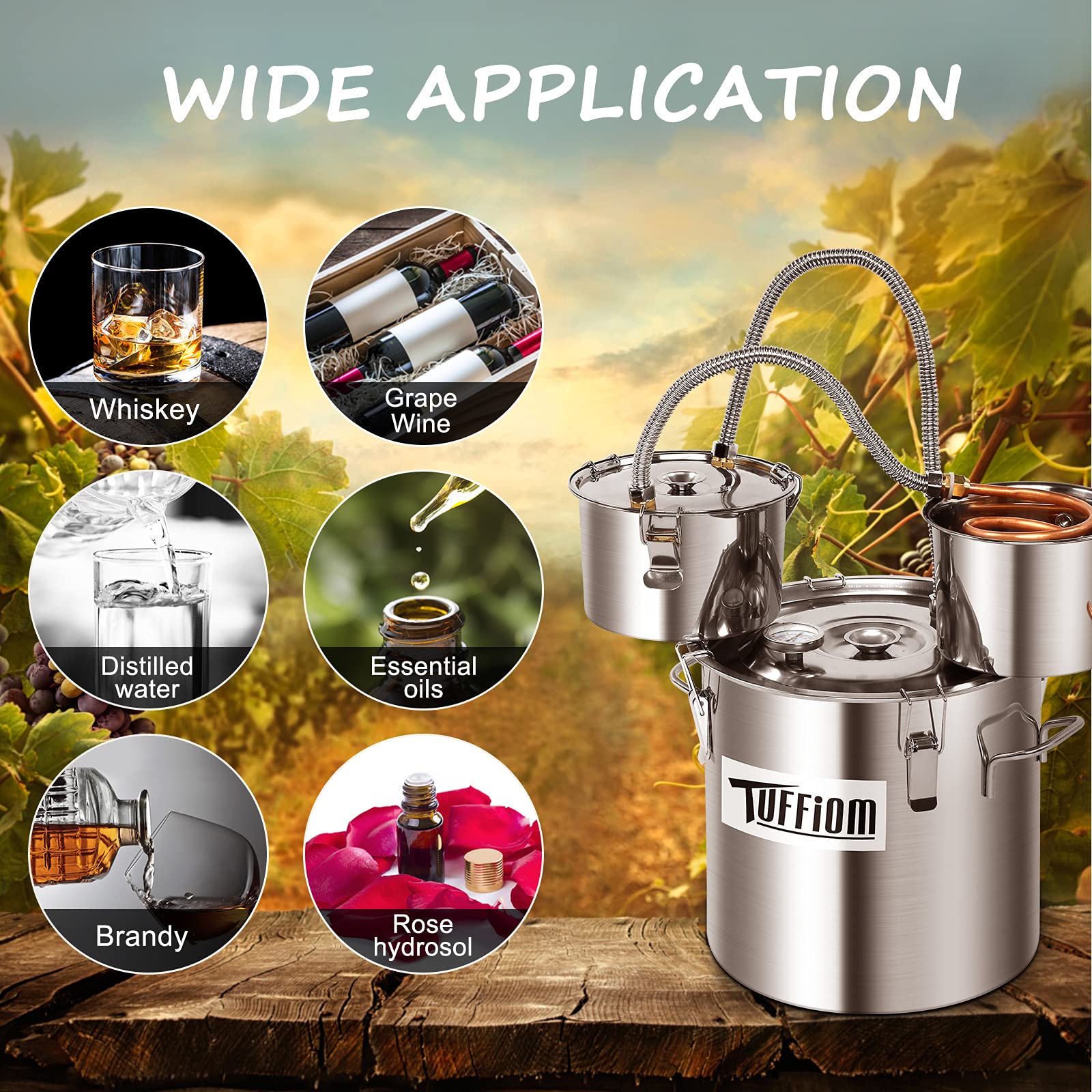 Buy ROVSUN 8 Gal 30L Alcohol Still, 3 Pot Water Alcohol Distiller Kit