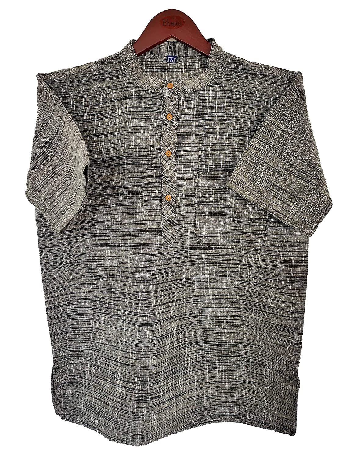 latestplus apparel Traditional Half Sleeve Ethnic Casual for Festivals/Functions Short Sleeve Men Kurta Cotton Blend Fabric-picture-17