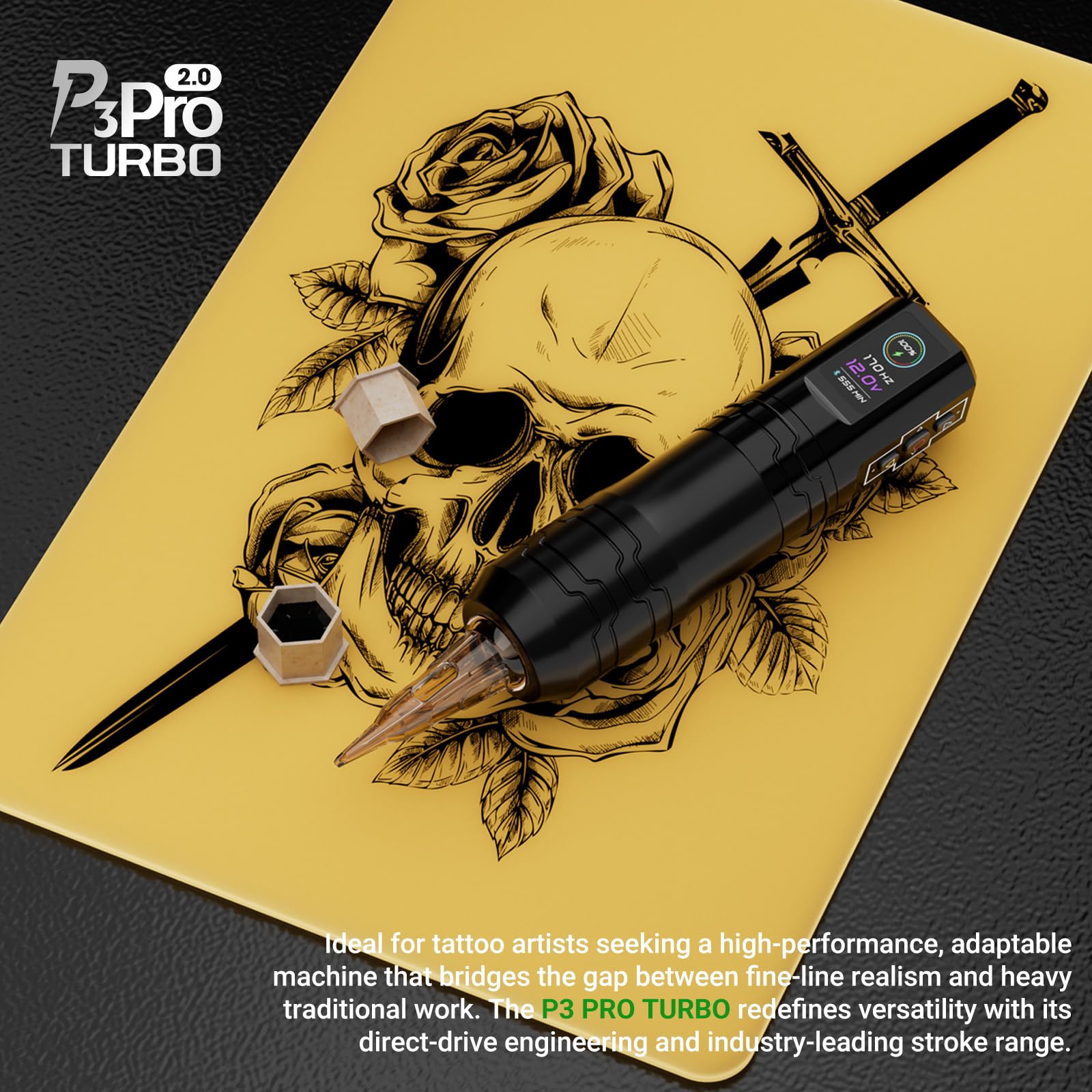 その他 EZ P3 pro turbo tattoo machine EZ P3 Pro Turbo Tattoo Gun - 6 Strokes 2.5-5.0mm Direct Drive