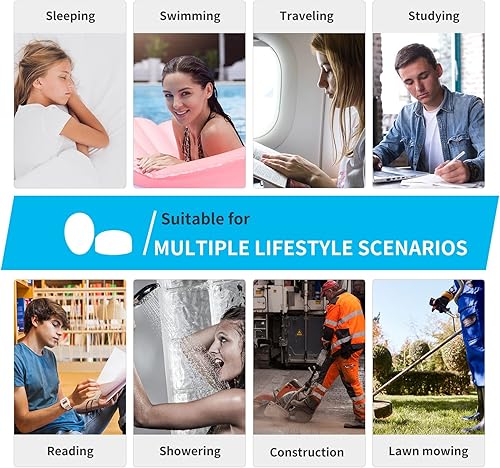 Miniatura 4 de Lysian - Tapones de espuma para los oídos (60 pares) y tapones para los oídos de silicona, 5 pares