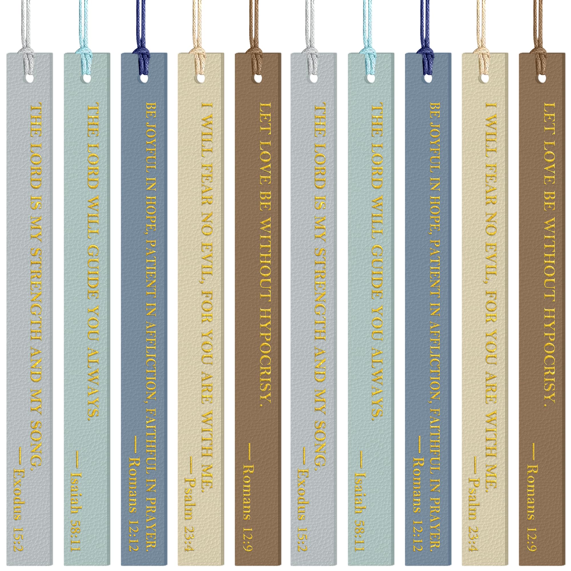 20 marcapáginas cristianos de cuero para adultos | Lindos, marcadores de página, versículos escritos, religiosos, Biblia inspiradora, marcadores de libro (tono frío-1)