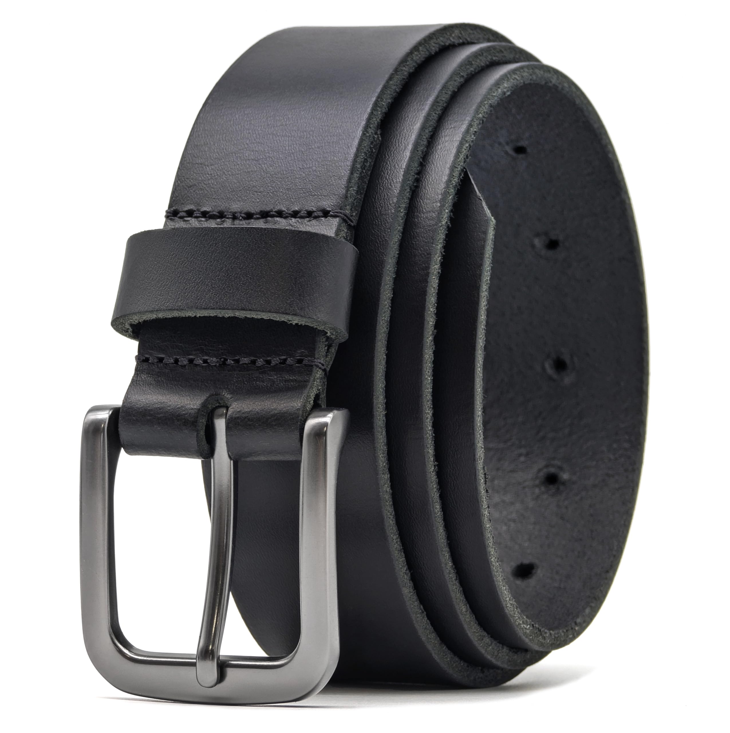 35mm Men's Leather Belt Gun Metal Buckle