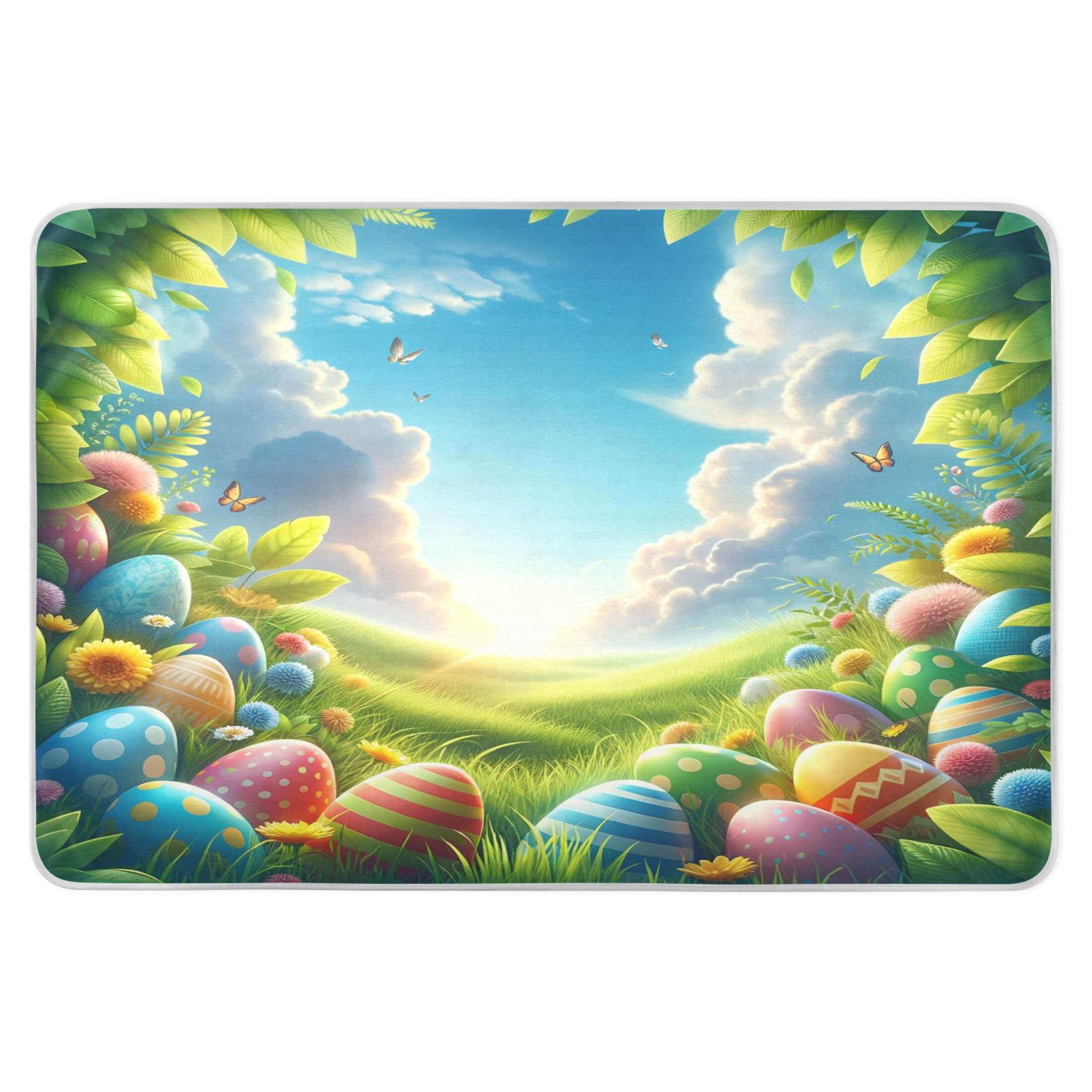 Takiito Easter Eggs Bed Pad Reusable Bed Underpad Washable Waterproof Leak-Proof Quick Dry Incontinence Pee Pad for Toddlers Kids Adults Pets 34x52 in