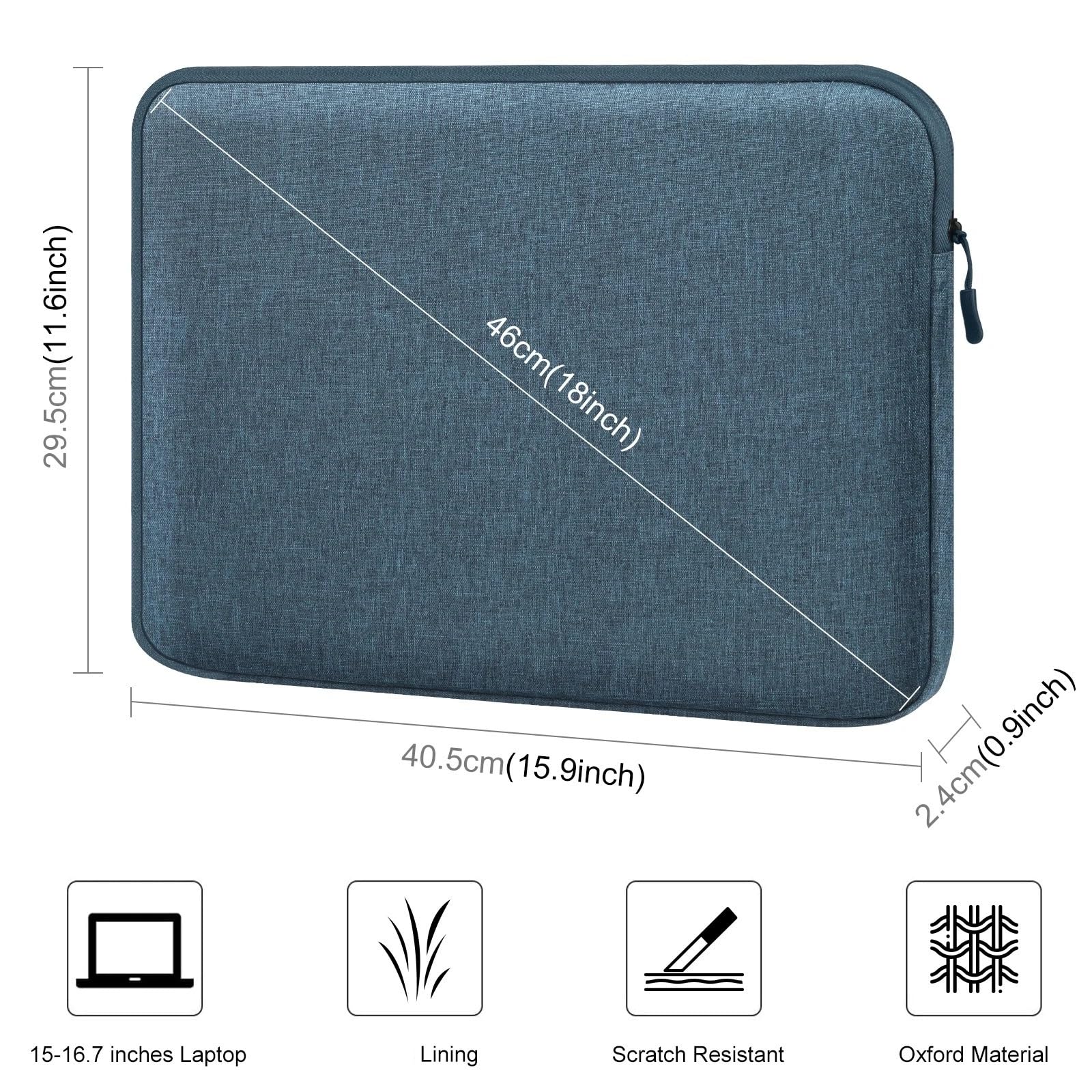 Funda for Ordenador portátil con Cremallera, maletín for de 15-16,7 Pulgadas para Ordenador