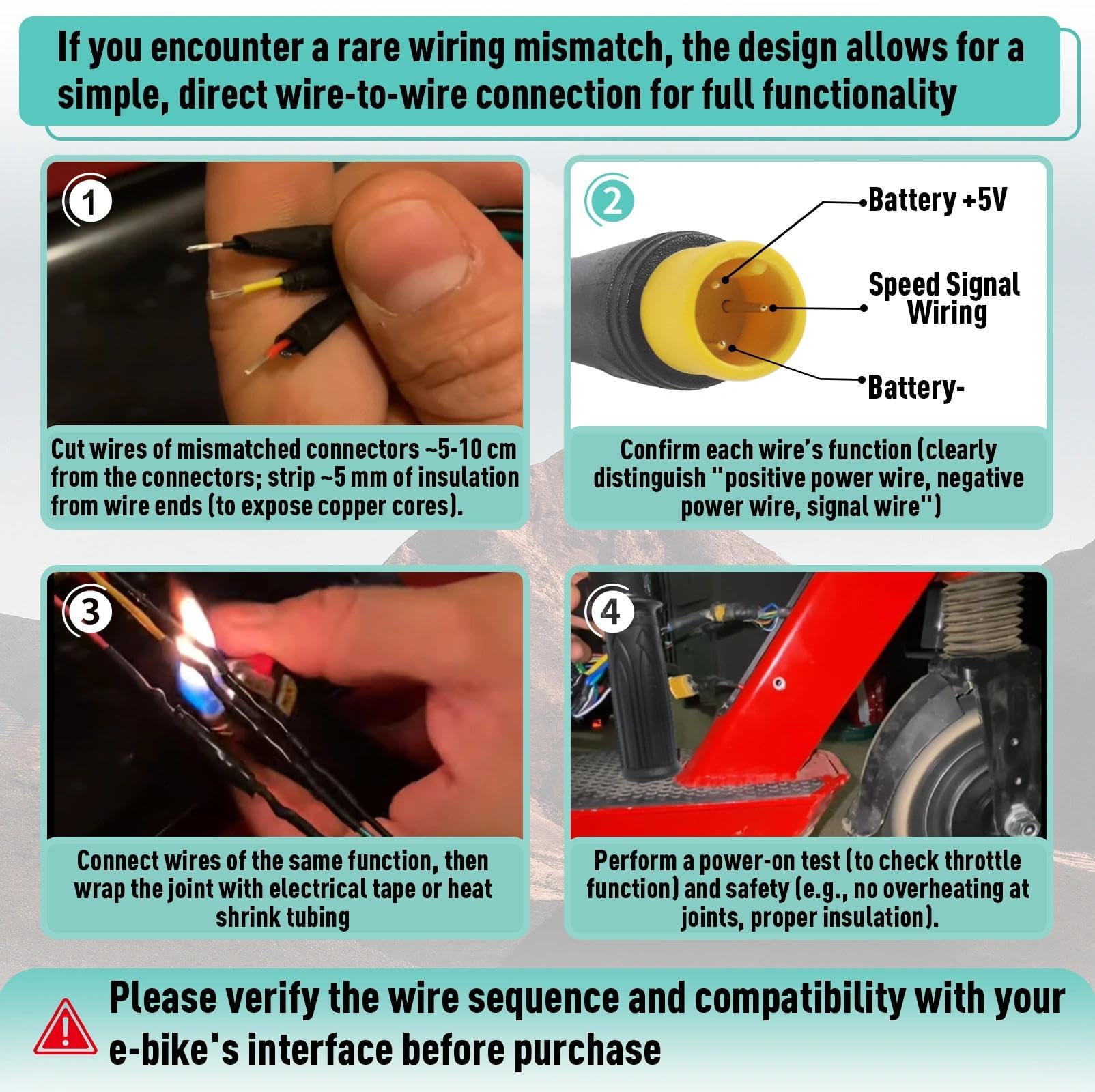 20X Full Twist Throttle Grip for Ebike 12V-72V Twist Throttle Electric Bike Mountain Bike Scooter with Waterproof Connector — view 5