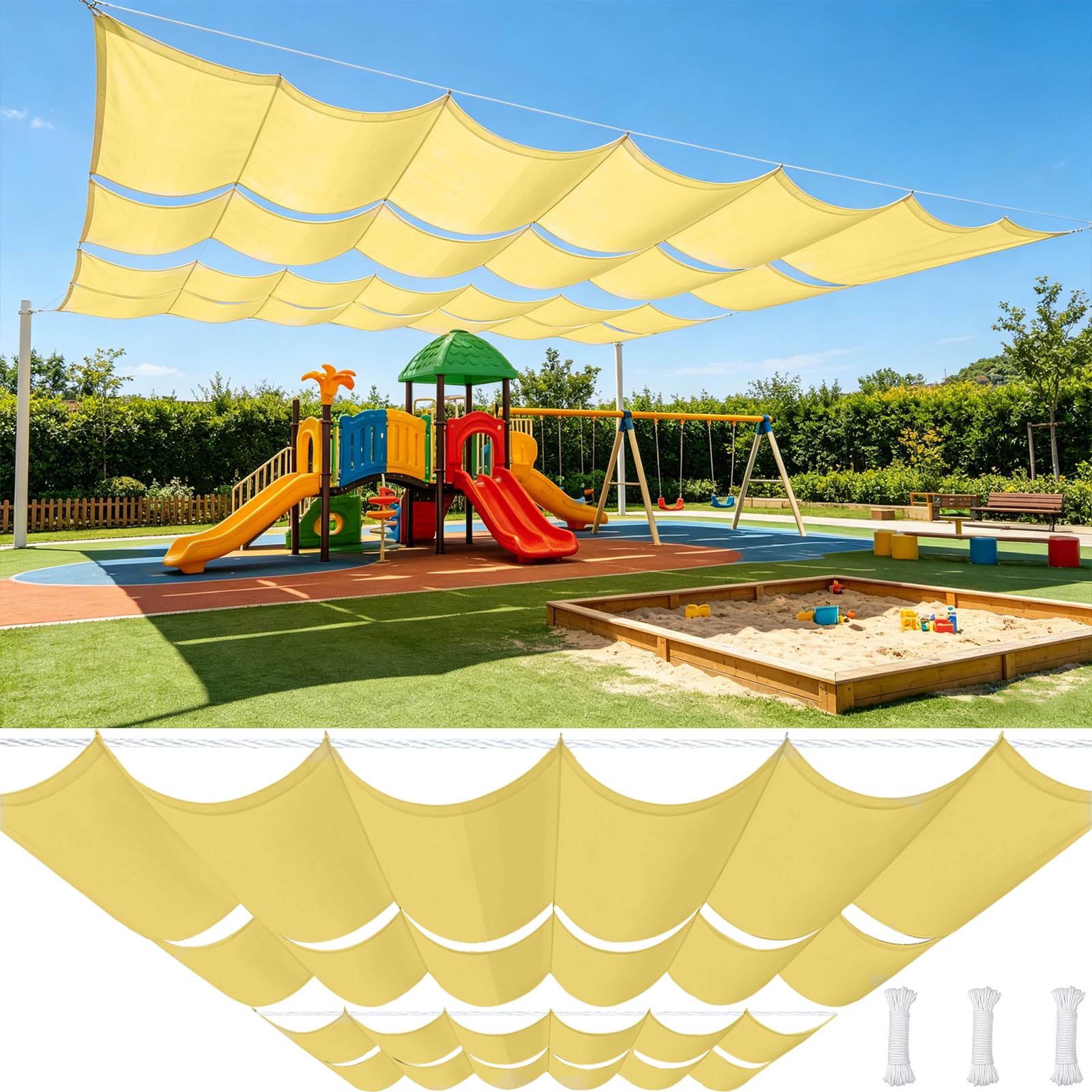 Voile ombrage vague rétractable pour pergola de terrasse et repas au frais