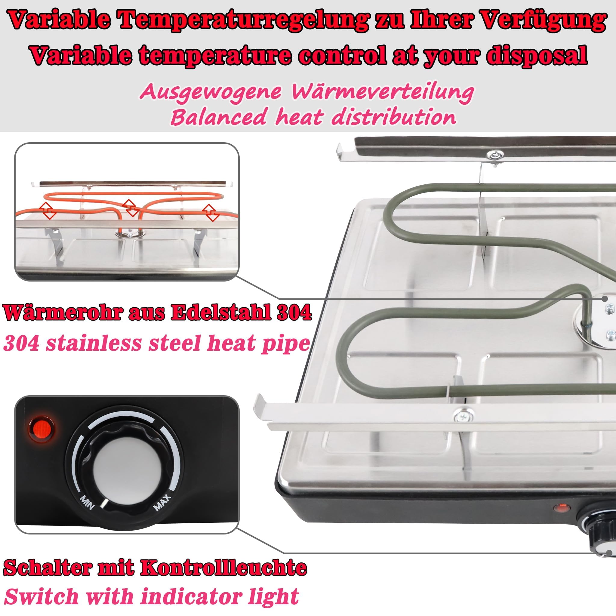 ACXIN Grill raclette dla 8 osób, z naturalnym kamieniem do grillowania i powłoką zapobiegającą przywieraniu, 8 patelni i drewniana szpatułka, maks. 1400 W, elektryczna patelnia grillowa, do użytku