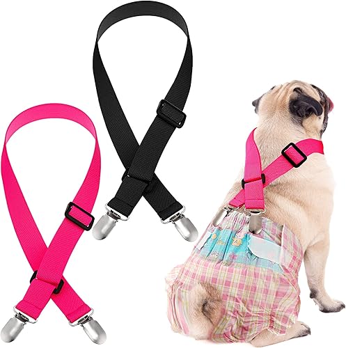 Nuanchu 2 piezas de tirantes de pañales para perro, macho, hembra, bandas para el vientre, arnés canino, vestido duradero, correa de pañal, para