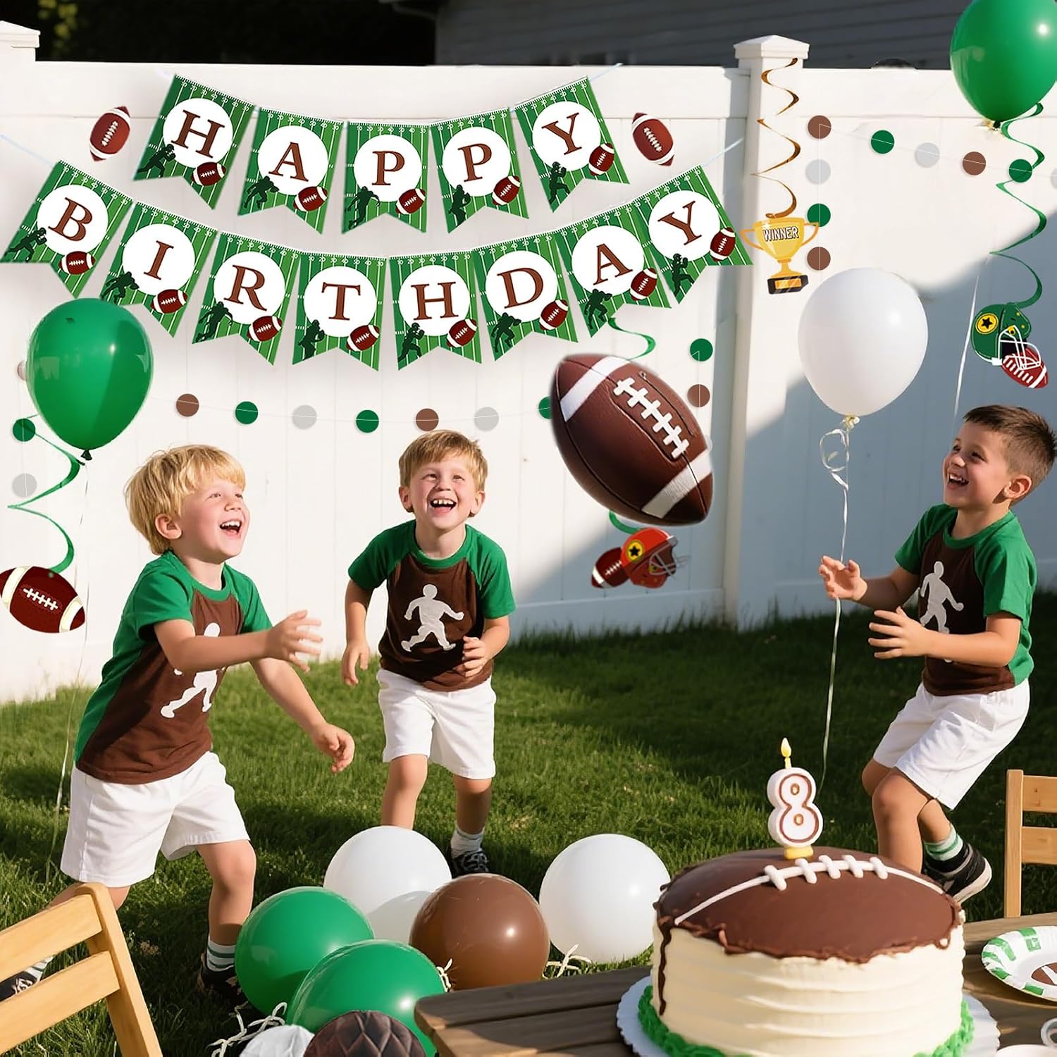 Football Party Decorations Football Hanging Swirl Decorations Football Football Birthday Banner Honeycomb Balls Circle Dots Garland for Football Season Game Day Tailgate Party Home Decor Supplies - Image 6