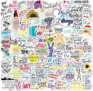 Lot de 100 Motivation Citation Phrase Stickers, Autocollants Inspirants, Autocollant Aesthetic Imperméables, pour Ordinateur Portable Téléphone Portable Valise etc, Convient Adultes et Enfants