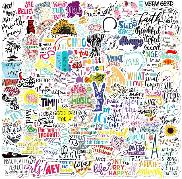 Coola klistermärken: 100 delar inspirerande citatdekaler för DIY-dekoration