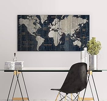 Amazon.com: Renditions Gallery Old World Map Blue' Gallery