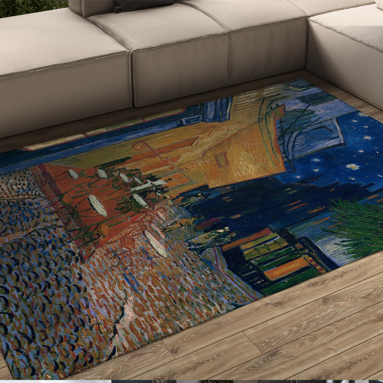 Tapis abstraits salon 90x120cm lavable et antidérapant pour déco rétro chambre