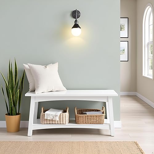 Miniatura 6 de Alaterre Furniture Craftsbury - Banco de entrada de madera de 36 pulgadas de ancho