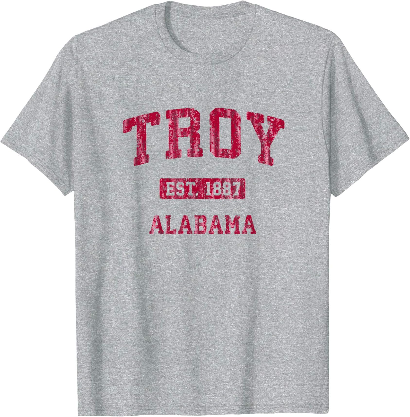 College & University Towns T-Shirts & TeesTroy Alabama AL Vintage Athletic Sports Design T-ShirtOEKO-TEX STANDARD 100