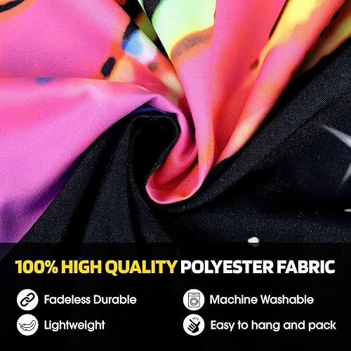 Miniatura 24 de ADDWel Tapiz de calavera de luz negra, tapiz psicodélico negro que brilla en la oscuridad, tapices reactivos a los rayos UV, carteles para colgar